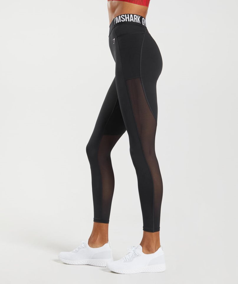 Legginsy Gymshark Treningowe Brandmark Damskie Czarne | PL 839FYU